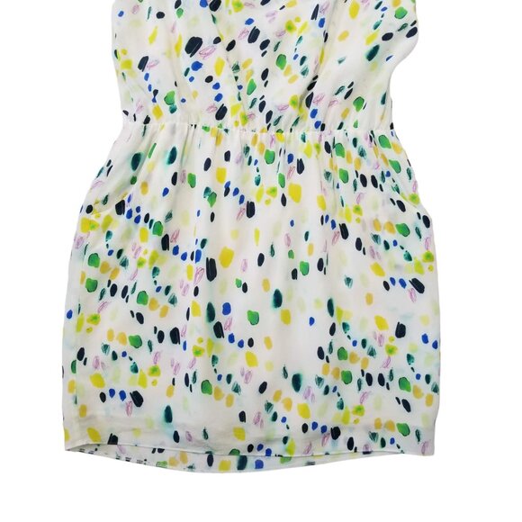 Axara Paris Dress 100% Silk Size 42 White Multicolor Cowl Neck Sleeveless Y2K - Picture 10 of 13